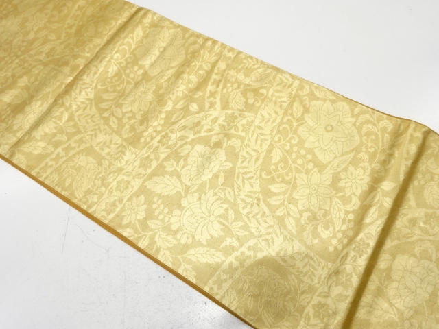 JAPANESE KIMONO / ANTIQUE FUKURO OBI / SILK / WOVEN FLOWER & BIRD